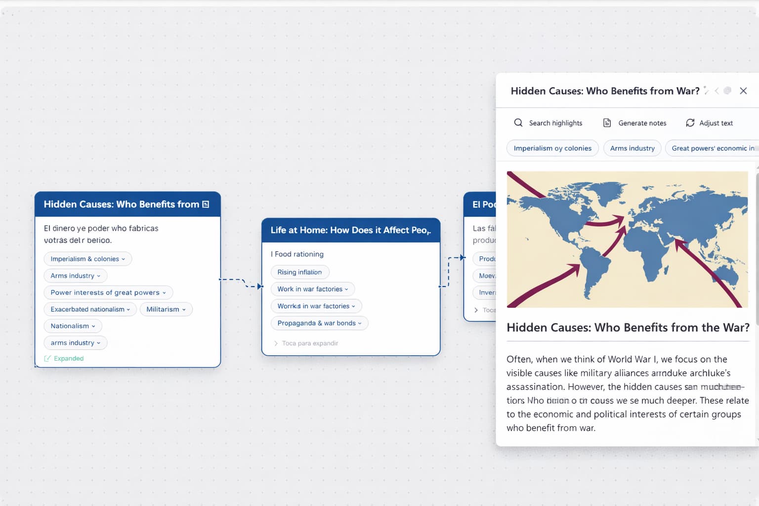 AI-generated interactive concept map